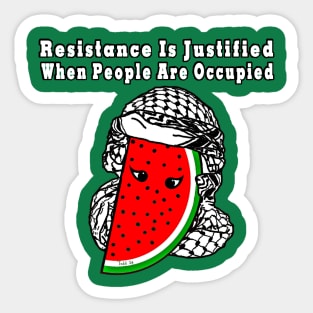 Resistance Is Justified When People Are Occupied - Watermelon Keffiyeh - Full Wrap - With Eyes - Back Sticker